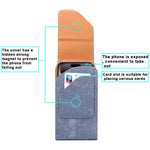 7.2 inch Phone Case Holster for Huawei Mate 40 Lite  /  Mate 20 X  /  Xiaomi Mi Max , Jeans Cloth Texture Belt Clip Leather Bag with Card Slot