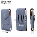 7.2 inch Phone Case Holster for Huawei Mate 40 Lite  /  Mate 20 X  /  Xiaomi Mi Max , Jeans Cloth Texture Belt Clip Leather Bag with Card Slot