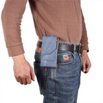 7.2 inch Phone Case Holster for Huawei Mate 40 Lite  /  Mate 20 X  /  Xiaomi Mi Max , Jeans Cloth Texture Belt Clip Leather Bag with Card Slot