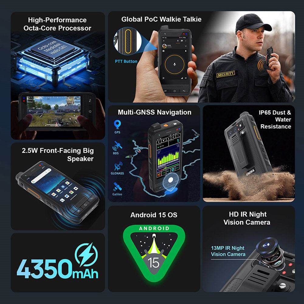 UNIWA F400 Android Rugged Smartphone 4GB+64GB 4.0 Inch 4G Walkie Talkie Waterproof NFC Mobile Phone