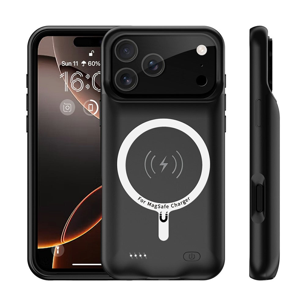 A29S För iPhone 17 Pro mobilladdare Batterifodral Mjuk Kant 6000mAh Powerbank Kompatibel med MagSafe