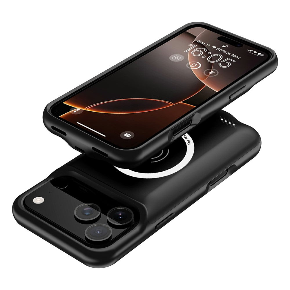 A29S För iPhone 17 Pro mobilladdare Batterifodral Mjuk Kant 6000mAh Powerbank Kompatibel med MagSafe