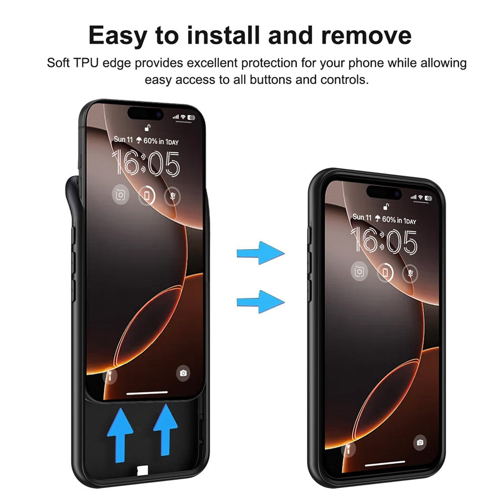 A29S För iPhone 17 Pro mobilladdare Batterifodral Mjuk Kant 6000mAh Powerbank Kompatibel med MagSafe