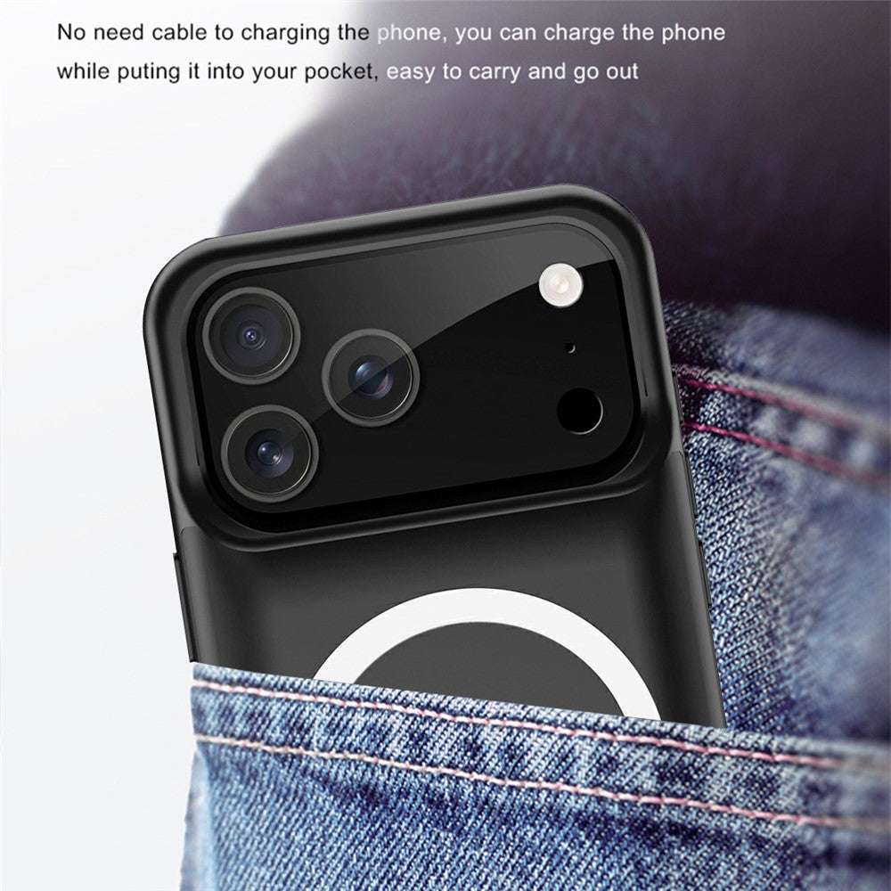 A29S För iPhone 17 Pro mobilladdare Batterifodral Mjuk Kant 6000mAh Powerbank Kompatibel med MagSafe