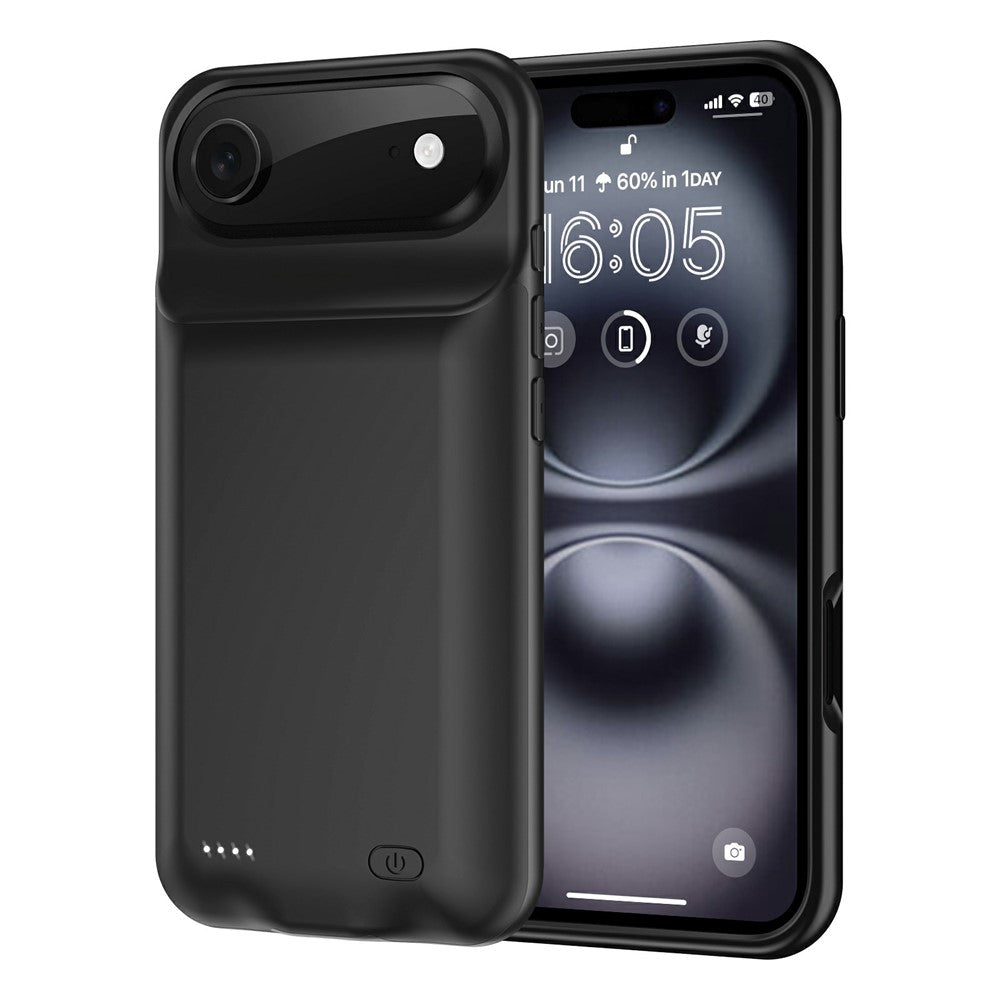 B29 til iPhone Air Battericover, blød TPU-kant, 6000 mAh genopladeligt beskyttende bagcover