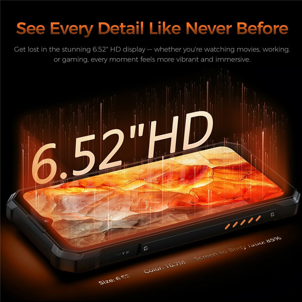 OUKITEL WP53S 4G Rugged Smartphone Unisoc T615 6.52 Inch Mobile Phone with 11000mAh Battery, 4+128GB