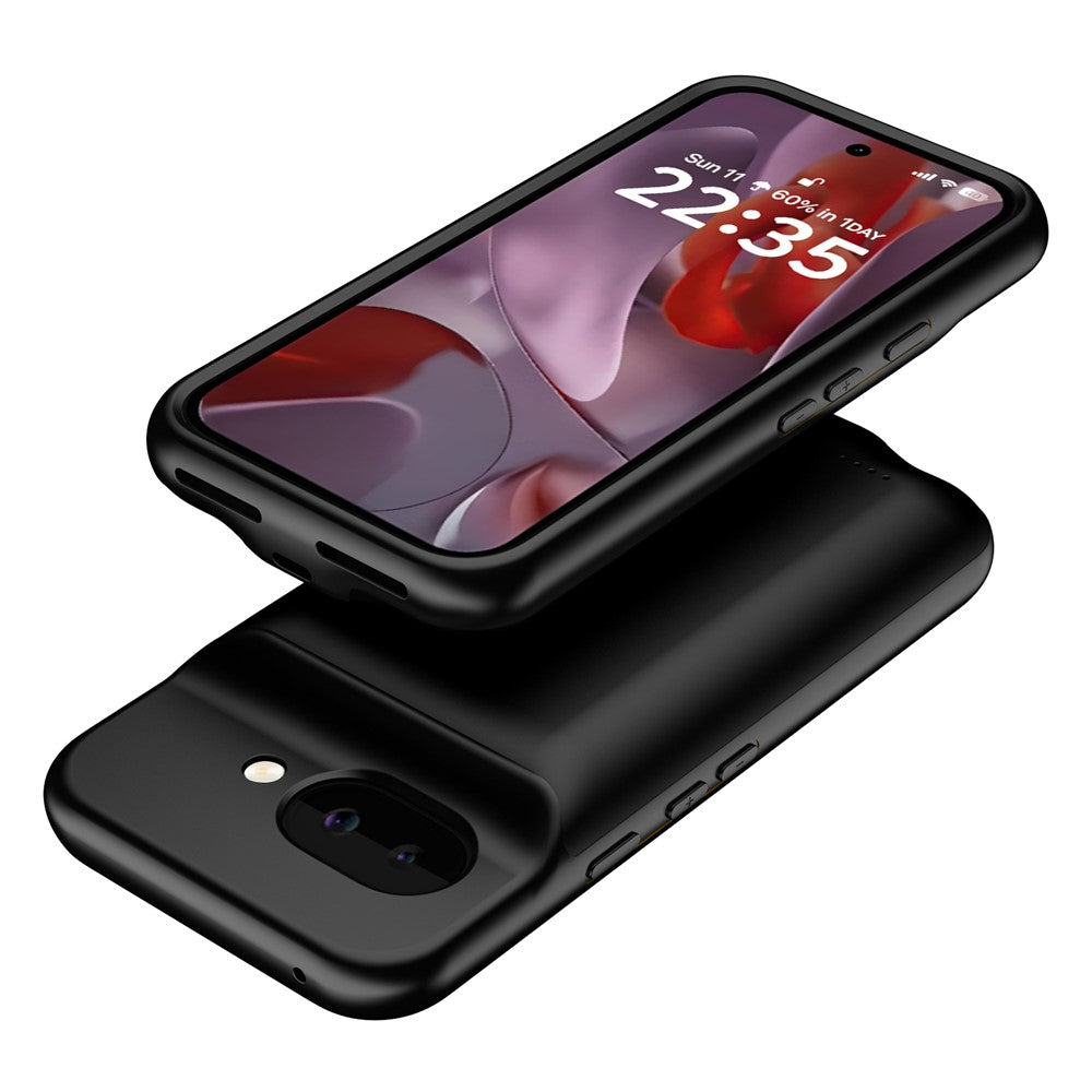 B49 til Google Pixel 9a Telefon Opladercover Blød TPU Kant 6000mAh Beskyttende Bagcover