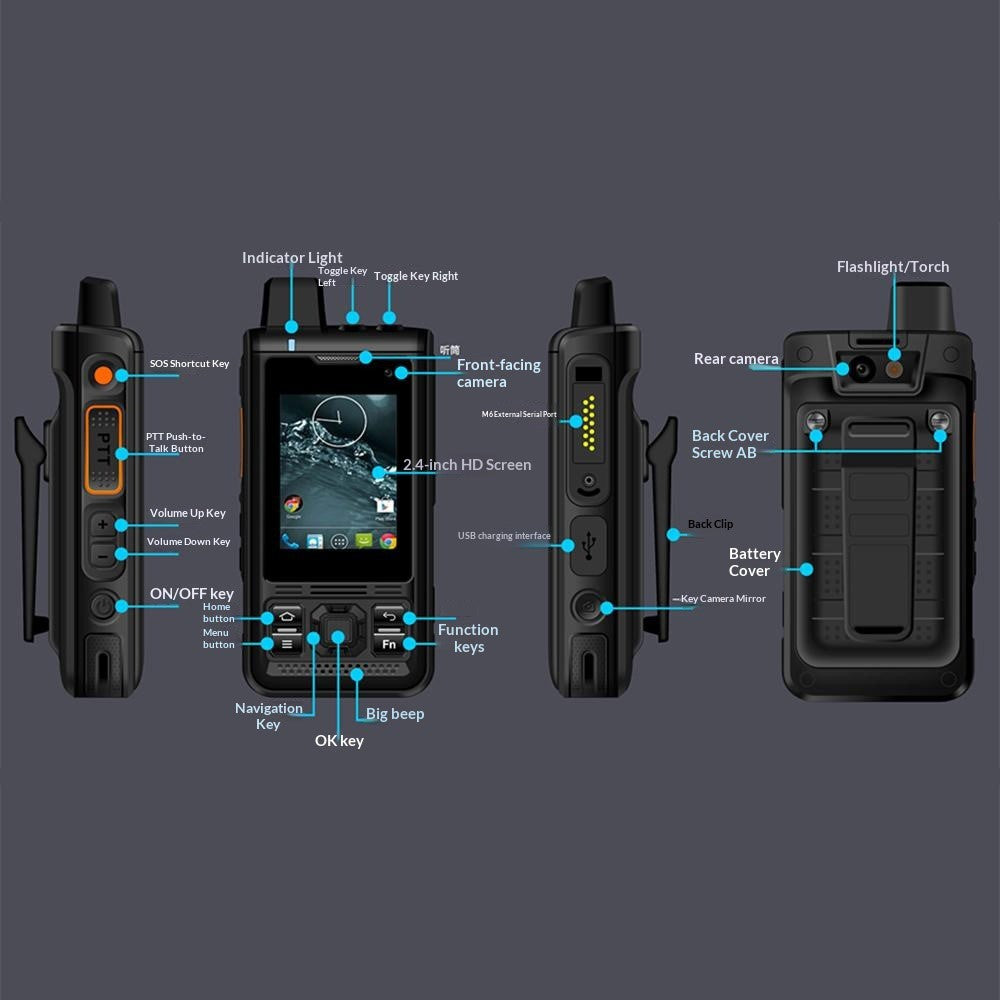 UNIWA B8000 2.4 Inch Smart Phone MT6739 1+8GB IP68 4G Waterproof Rugged Mobile Phone