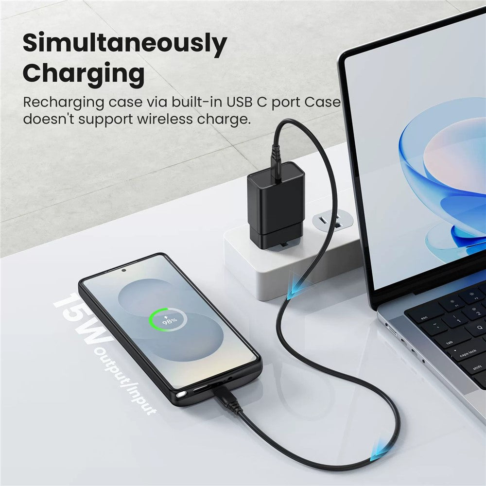 Til Samsung Galaxy S26 10000mAh Battericover Powerbank Beskyttelsescover med LED-indikator