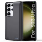 10000mAh battericover til mobiltelefon til Samsung Galaxy S22 Ultra / S23 Ultra, powerbank med opladeligt batteri og beskyttelsescover med LED-indikator