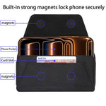 7.2 inch Phone Holster Magnetic Closure Oxford Fabric Belt Clip Universal Phone Pouch with Card Slot