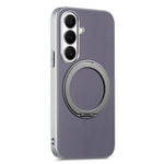 For Samsung Galaxy A35 5G Magnetic Case Ring Kickstand Fine Grid Texture Leather + PC + TPU Phone Cover
