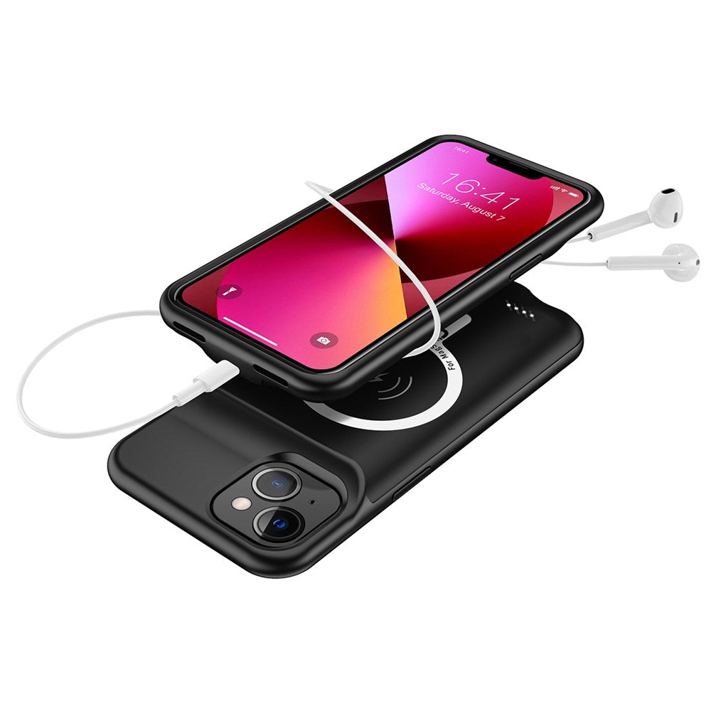 B98 til iPhone 13 6,1 tommer 7000mAh genopladeligt battericover, der er kompatibelt med MagSafe trådløs oplader (understøtter lyd)