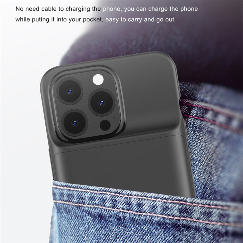 B98S For iPhone 13 Pro 6.1 inch 7000mAh Charging Case Rechargeable Battery Back Shell Compatible with MagSafe Wireless Charger (Support Audio)