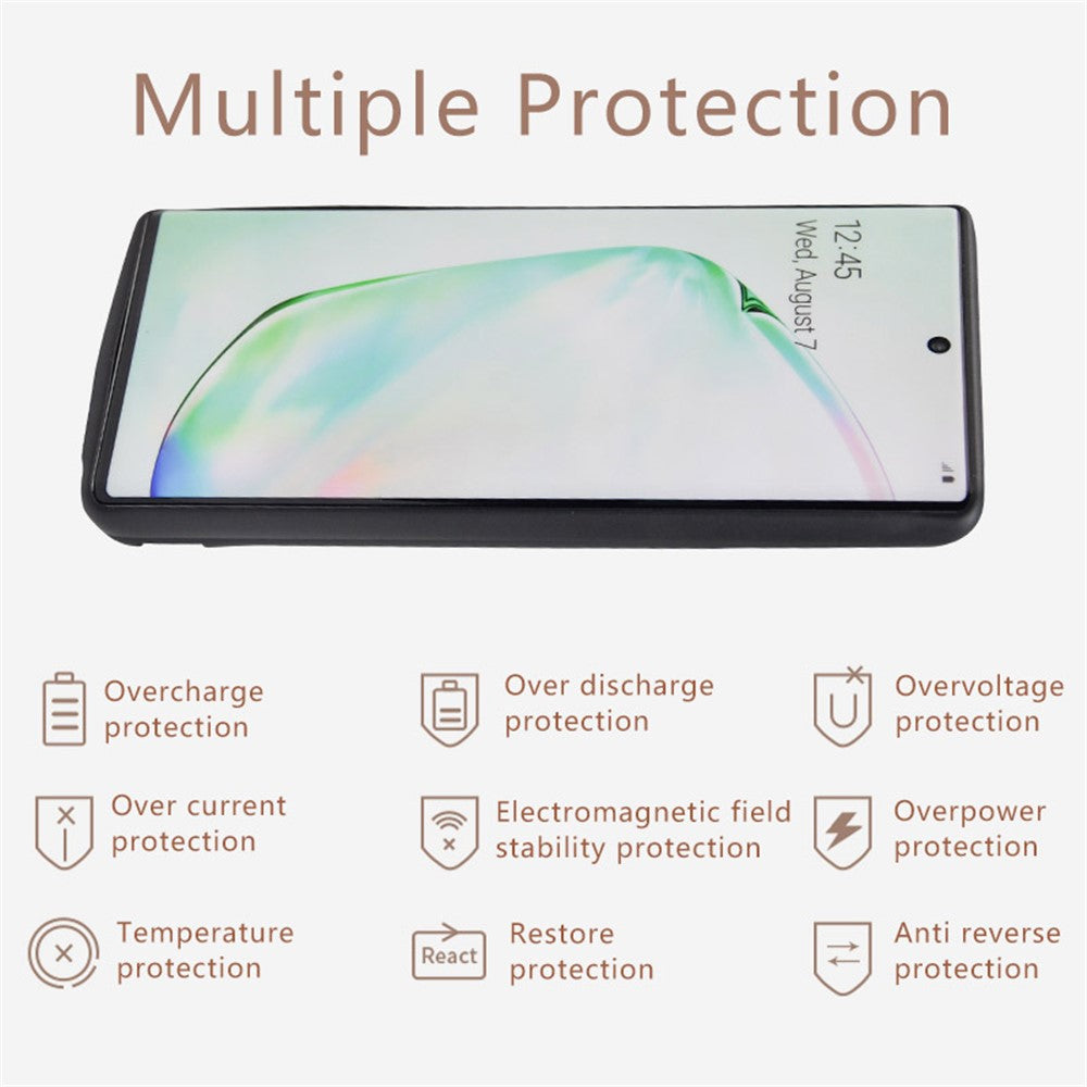 T20 For Samsung Galaxy S22 5G Kickstand Design 4800mAh Soft TPU Edge Phone Charging Case Extended Battery Power Bank