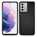 E89 För Samsung Galaxy S21 4G/5G 4800mAh Bakklämma Powerbank Uppladdningsbart Utökat Batteri Stativdesign Mjukt TPU-kant Mobilmobil Laddningsskal Baksida