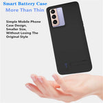 E89 För Samsung Galaxy S21 4G/5G 4800mAh Bakklämma Powerbank Uppladdningsbart Utökat Batteri Stativdesign Mjukt TPU-kant Mobilmobil Laddningsskal Baksida