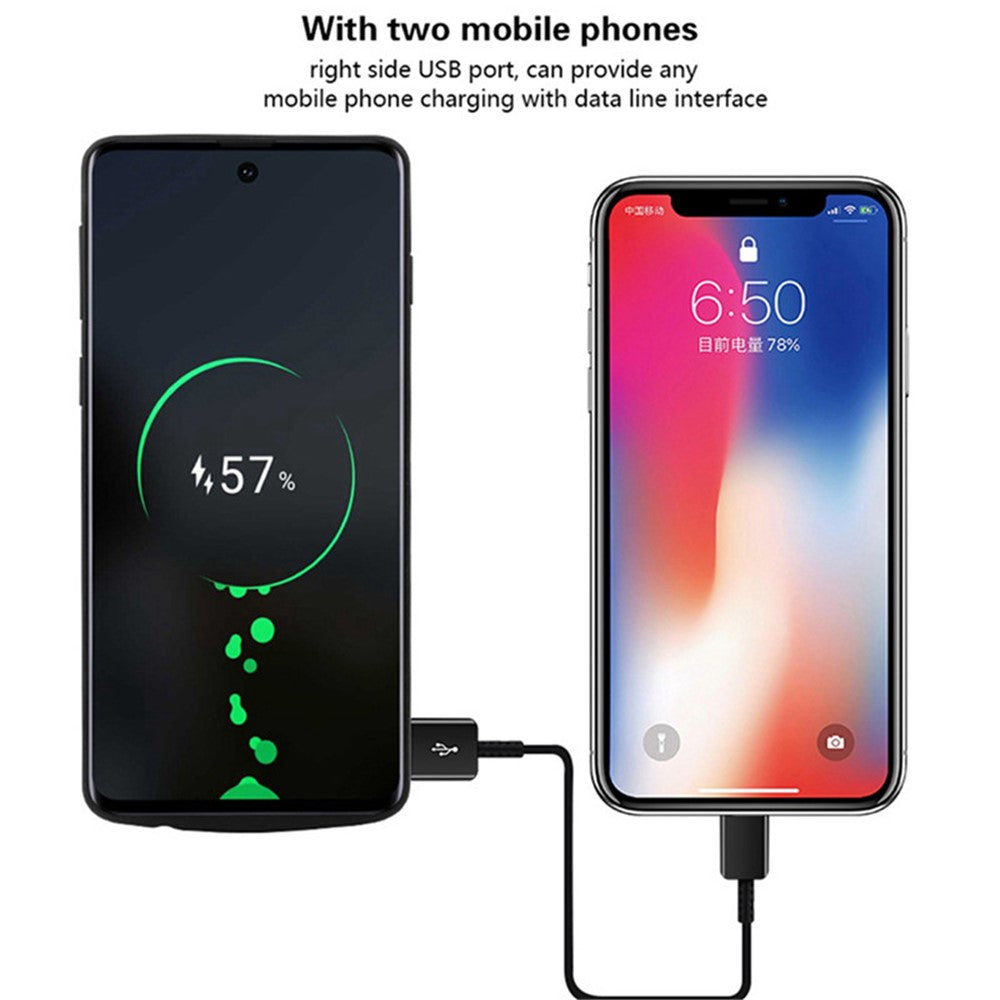 E89 För Samsung Galaxy S21 4G/5G 4800mAh Bakklämma Powerbank Uppladdningsbart Utökat Batteri Stativdesign Mjukt TPU-kant Mobilmobil Laddningsskal Baksida