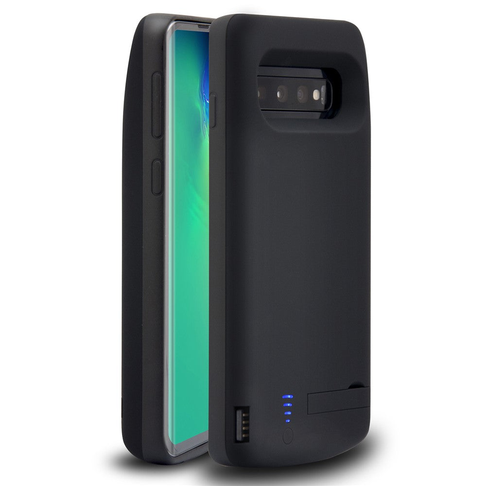 E27 For Samsung Galaxy S10 4G 6000mAh Rechargeable Extended Battery Back Case Folding Kickstand Design Soft TPU Edge Phone Charger
