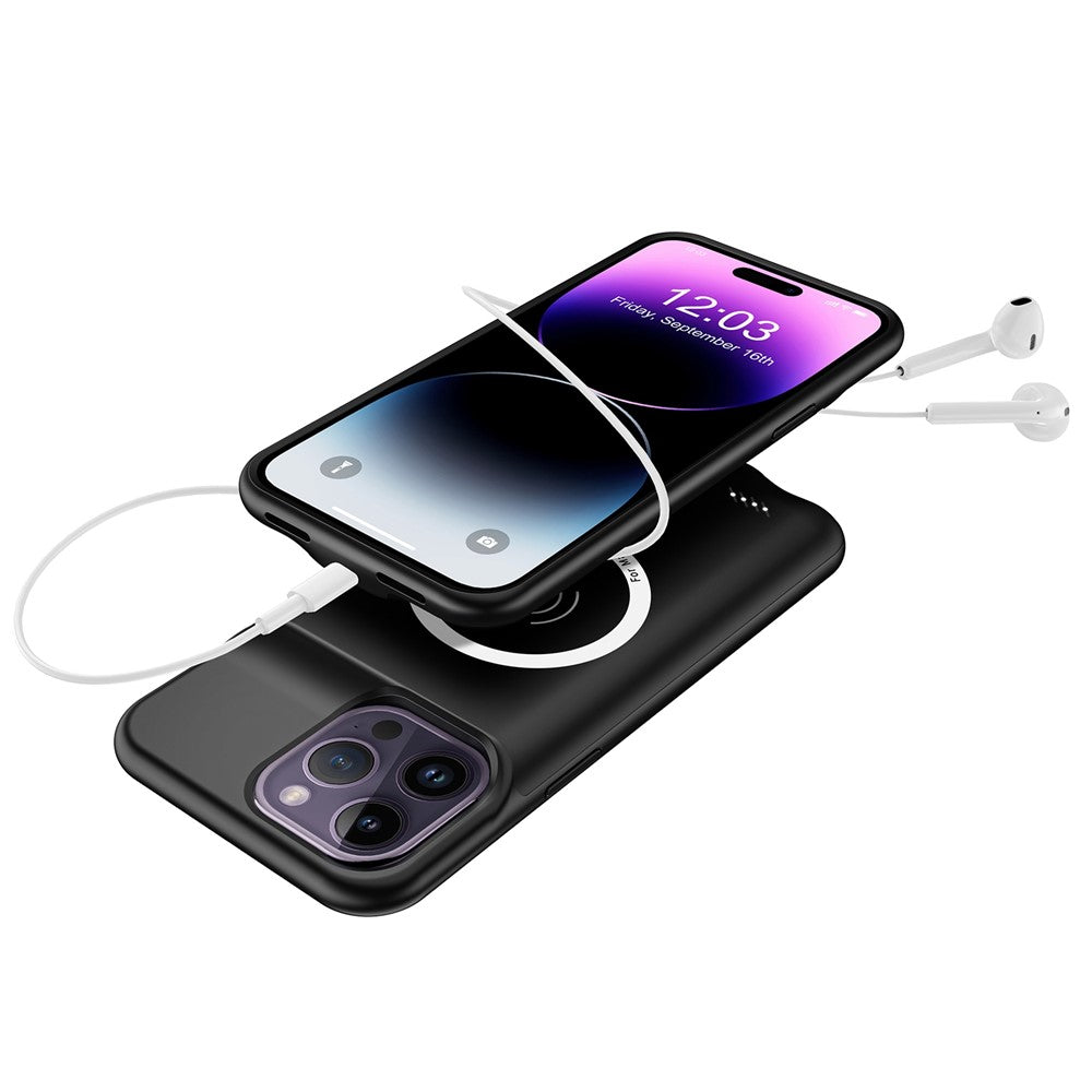 D88S Mag Series Charging Case for iPhone 14 Pro Power Bank Battery Case Anti-Drop 7000mAh Portable Phone Charger Case Support Audio Function