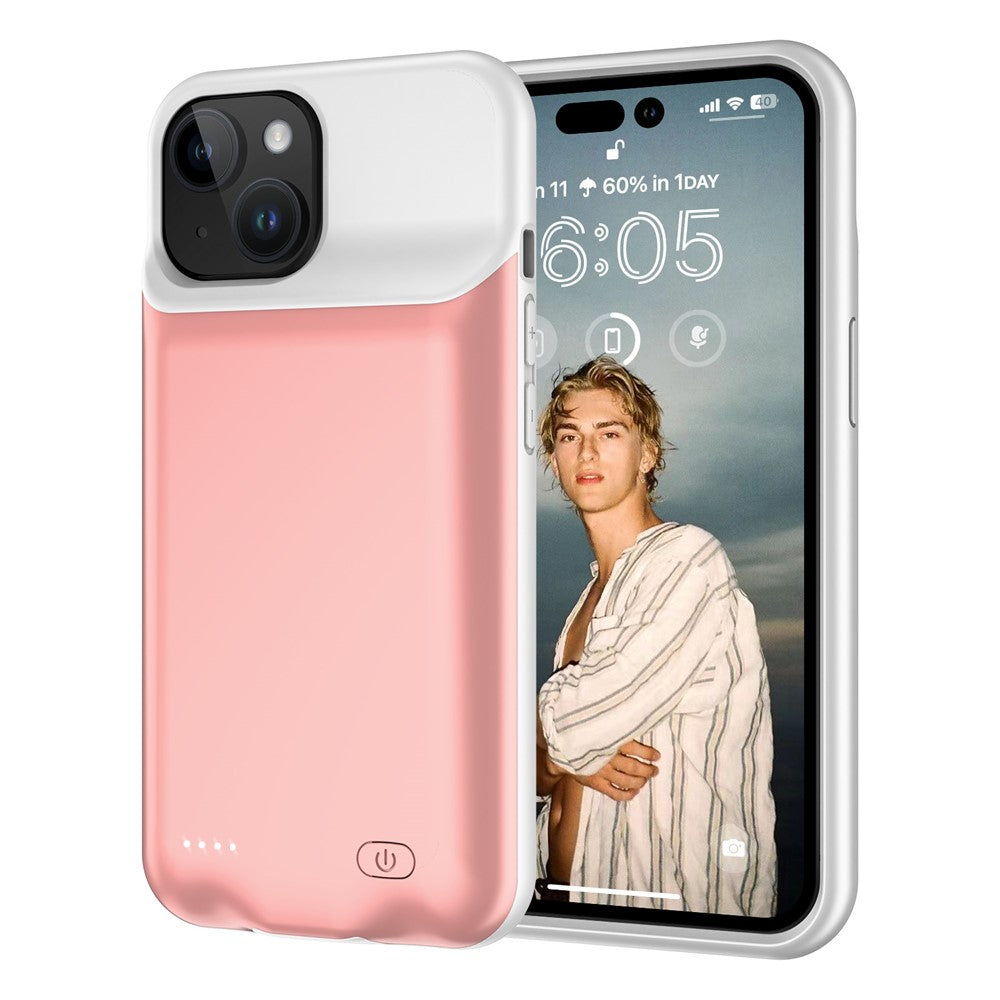 Batterifodral till iPhone 15, uppladdningsbart batteripaket på 7000 mAh, laddningsfodral för telefon