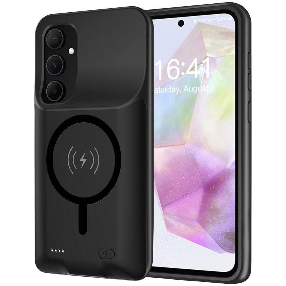 Til Samsung Galaxy A55 5G 10000mAh Eksternt Batteri TPU Telefoncover (Magnetisk Trådløs Modtager)