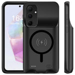 Til Samsung Galaxy A55 5G 10000mAh Eksternt Batteri TPU Telefoncover (Magnetisk Trådløs Modtager)