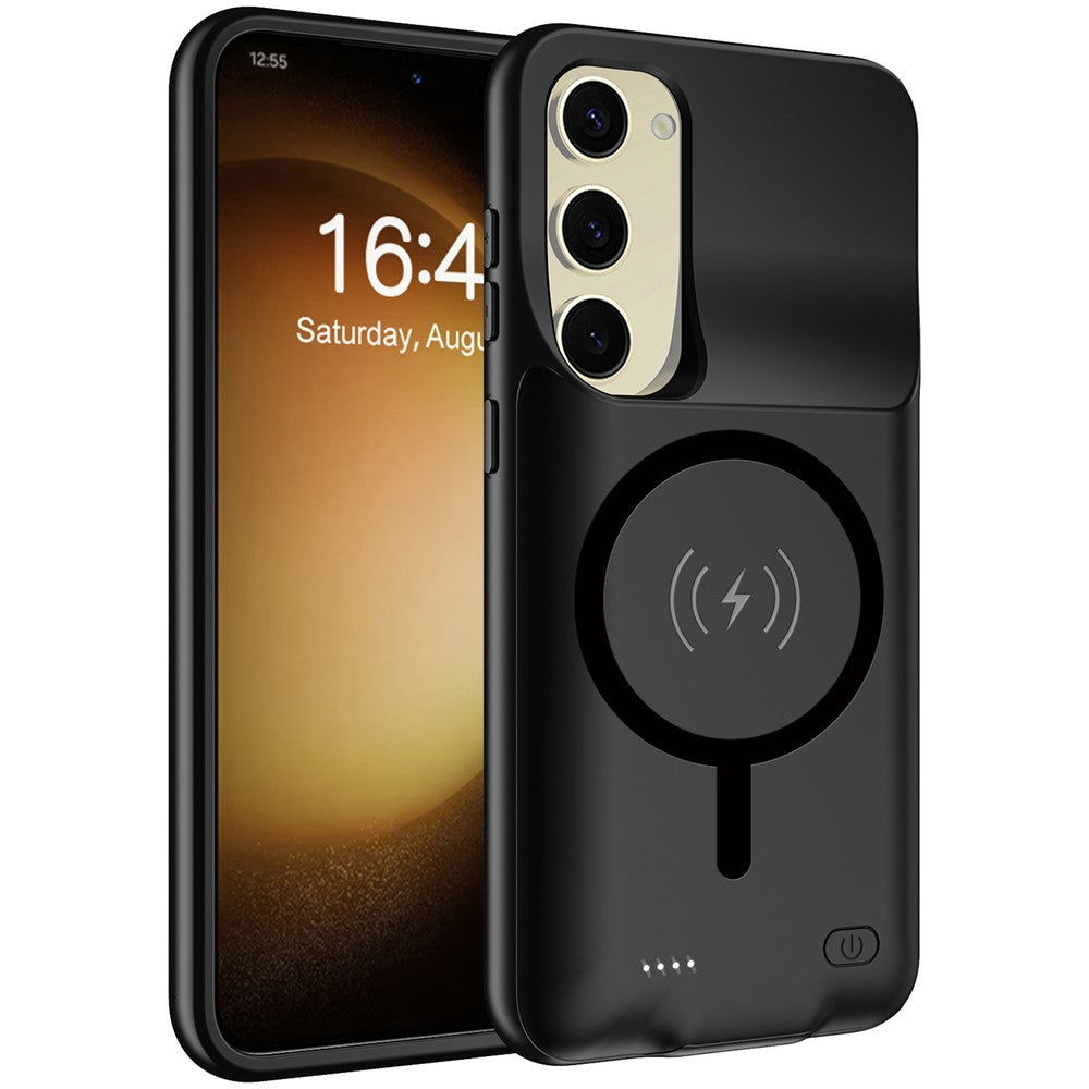 Til Samsung Galaxy S23 10000mAh Forlænget Batteri Telefoncover Magnetisk Cover TPU Kant Opladningscover