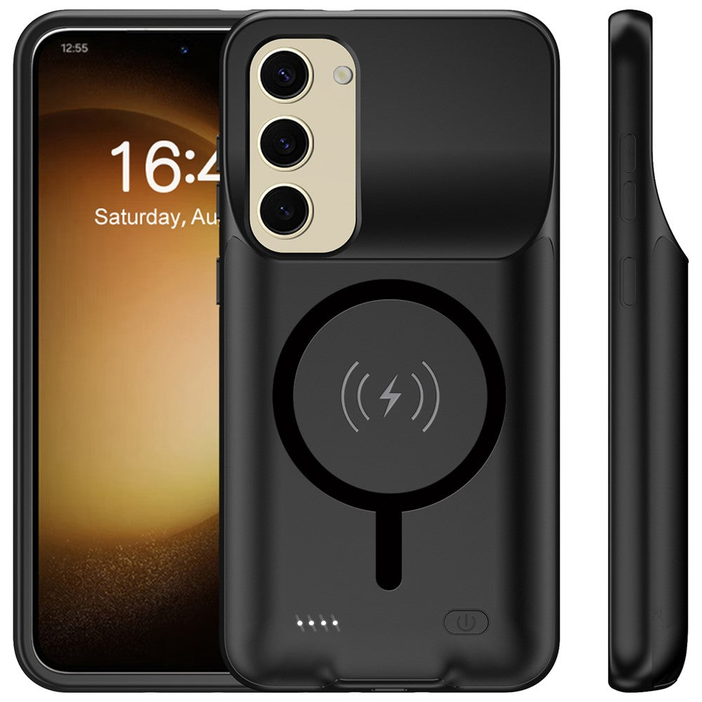 Til Samsung Galaxy S23 10000mAh Forlænget Batteri Telefoncover Magnetisk Cover TPU Kant Opladningscover