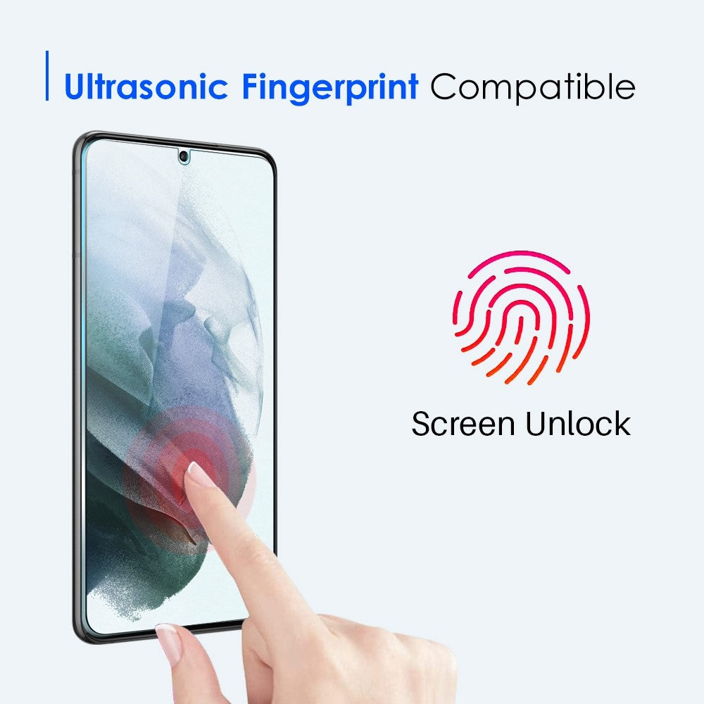 NORTHJO 2Pcs/Set for Samsung Galaxy S21 4G/5G 0.18mm Ultra Clear Tempered Glass Film Fingerprint Unlock Screen Protector