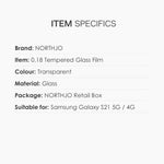 NORTHJO 2Pcs/Set for Samsung Galaxy S21 4G/5G 0.18mm Ultra Clear Tempered Glass Film Fingerprint Unlock Screen Protector
