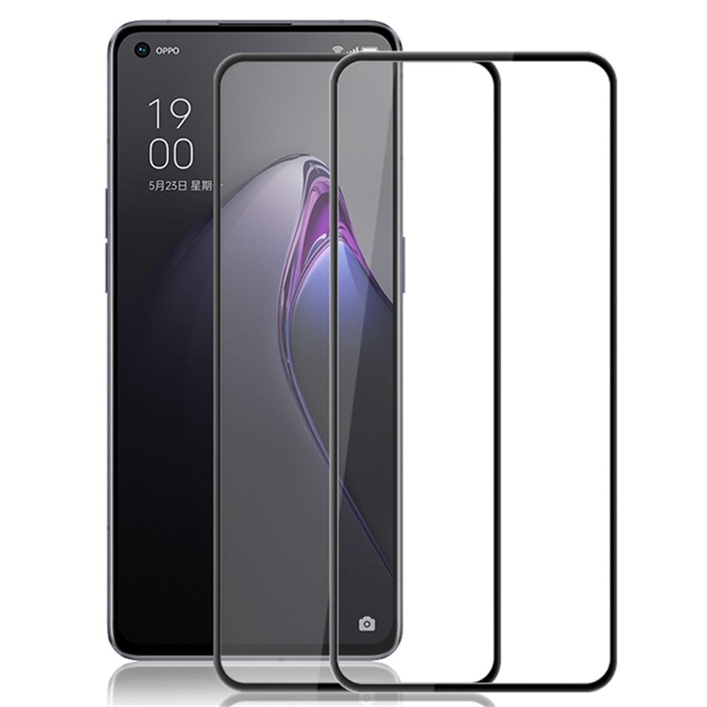 AMORUS 2 stk./pakke hærdet glasfilm til Oppo Reno8 5G (global version) / Reno8 5G, silketryk, fuldklæbende sekundærforstærket fuldskærmsbeskyttelse