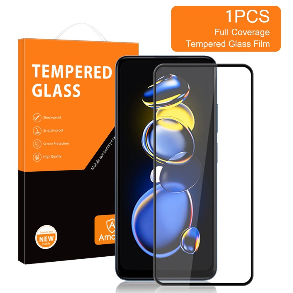 AMORUS För Xiaomi Redmi Note 11T Pro 5G / Note 11T Pro+ 5G / Note 12T Pro 5G / Poco X4 GT 5G / Redmi K50i 5G Härdat glas Helskärmsskydd Silkestryck Helklistrad Skärmfilm