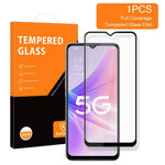 AMORUS For Oppo A57 (2022) 5G / A77 5G Full Screen Protector Silk Printing Full Glue Secondary Strengthening Tempered Glass Film