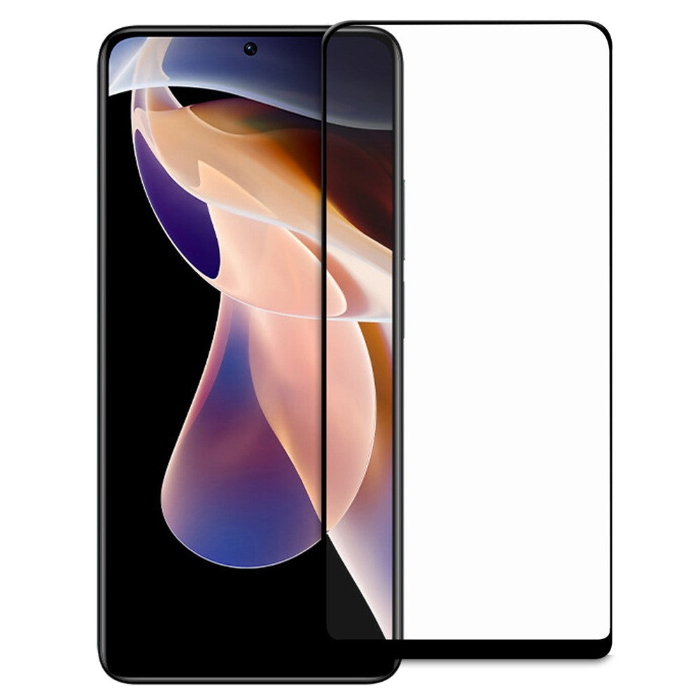 Xiaomi Redmi Note 11T Pro 5G / Note 11T Pro+ 5G / Note 12T Pro 5G / Poco X4 GT 5G / Redmi K50i 5G AGC-glasfilm, fuld dækning, selvklæbende, sort kant, fuldskærmsbeskyttelse