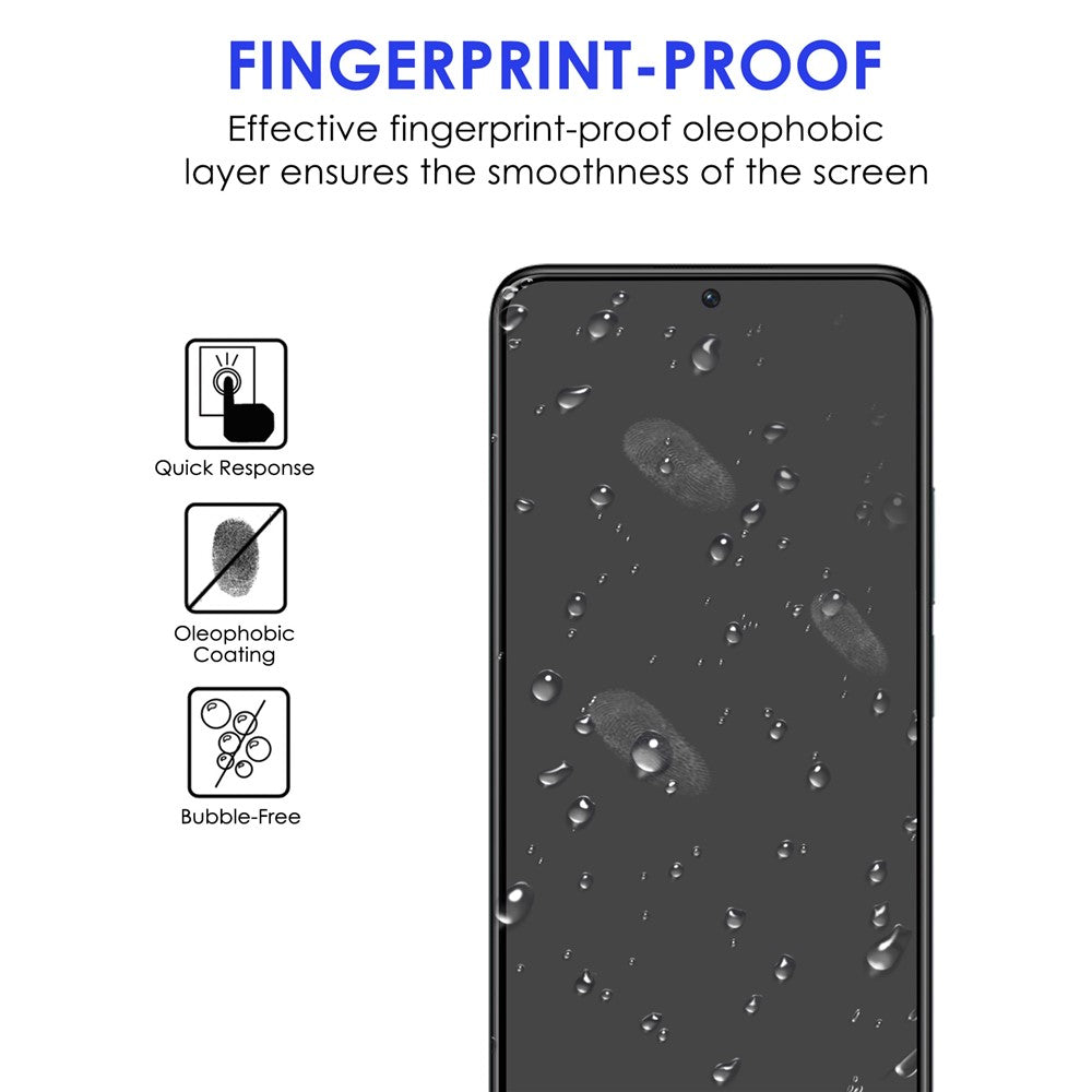 Xiaomi Redmi Note 11T Pro 5G / Note 11T Pro+ 5G / Note 12T Pro 5G / Poco X4 GT 5G / Redmi K50i 5G AGC-glasfilm, fuld dækning, selvklæbende, sort kant, fuldskærmsbeskyttelse