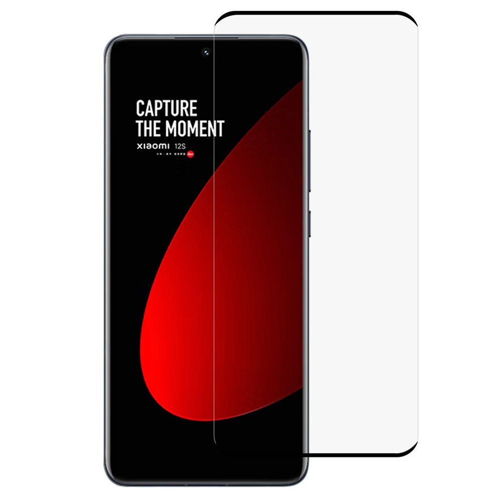 For Xiaomi 12S Pro 5G / 12 Pro (Dimensity) 5G / 12 Pro 5G Silk Printing Screen Protector HD Clear Full Coverage Side Glue Black Edge Tempered Glass Film
