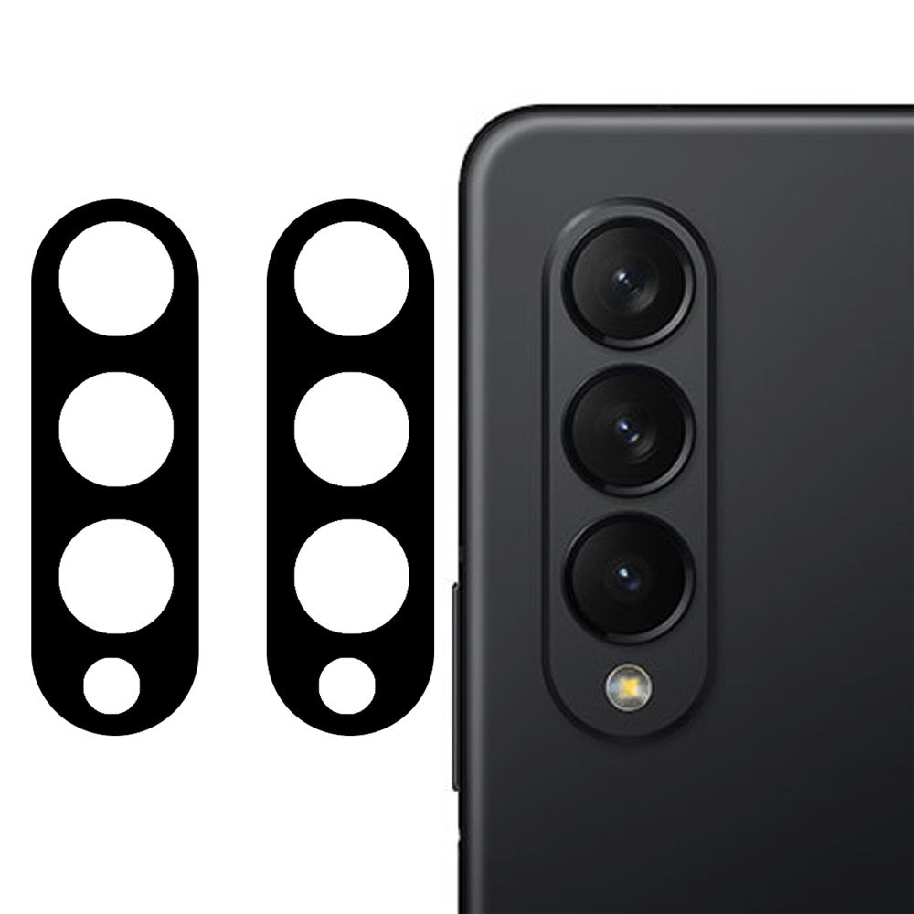 2Pcs / Set Camera Lens Protector for Samsung Galaxy Z Fold4 5G, Silk Printing HD Clear Anti-Scratch Tempered Glass Lens Film