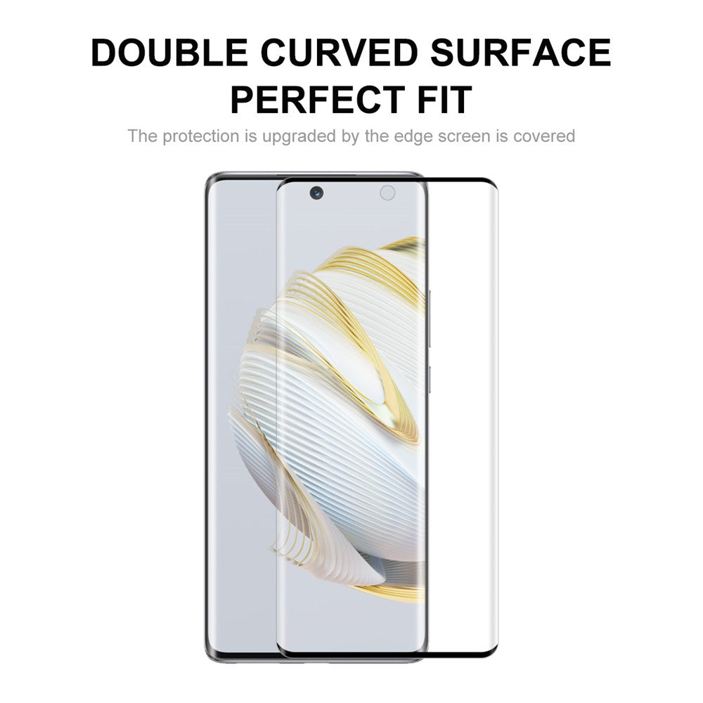 ENKAY HAT PRINCE For Huawei nova 10 4G Tempered Glass Film 3D Curved Side Glue HD Full Screen Protector Support Fingerprint Unlock