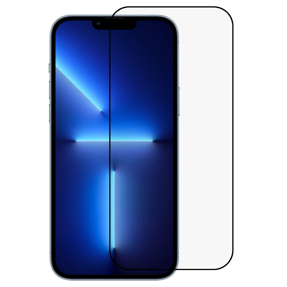 RURIHAI til iPhone 14 Pro 6.1 tommer Fuld Lim Fuld Dækning Skærmbeskytter Sekundær Hærdning Slidstærk 9H 2.5D HD Aluminium-silicium Glasfilm