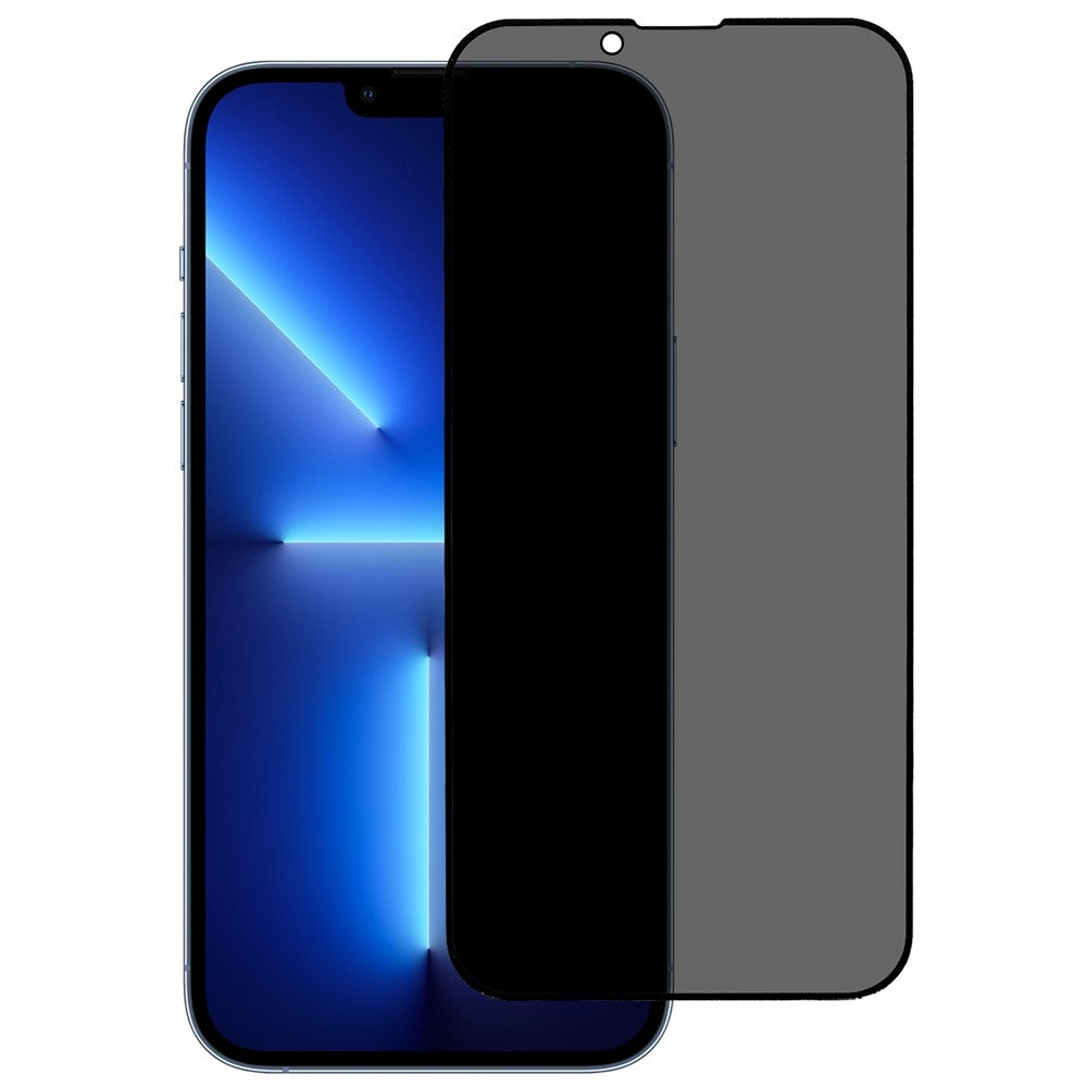 Til iPhone 14 6,1 tommer Fuld Dækning Høj Aluminium-silicium Glasfilm Anti-kig Privatlivsbeskyttelse Slidstærkt Fuld Lim Silketryk Hærdet Glas Skærmbeskytter