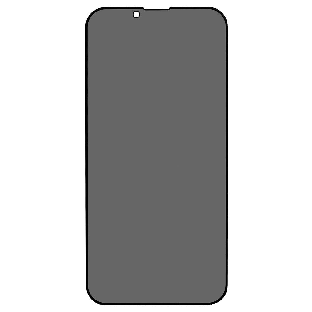 iPhone 14 6,1 tommer fulddækkende højtransparent aluminium-silicium-glasfilm med antikig-privatlivsbeskyttelse, slidbeskyttelse, fuldt klæbende, silketrykt, hærdet glasskærmbeskyttelse