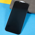 iPhone 14 Plus helskärm hög aluminium-kisel glasfilm anti-insyn sekretessskydd heltäckande silkestryck reptåligt härdat glas skärmskydd