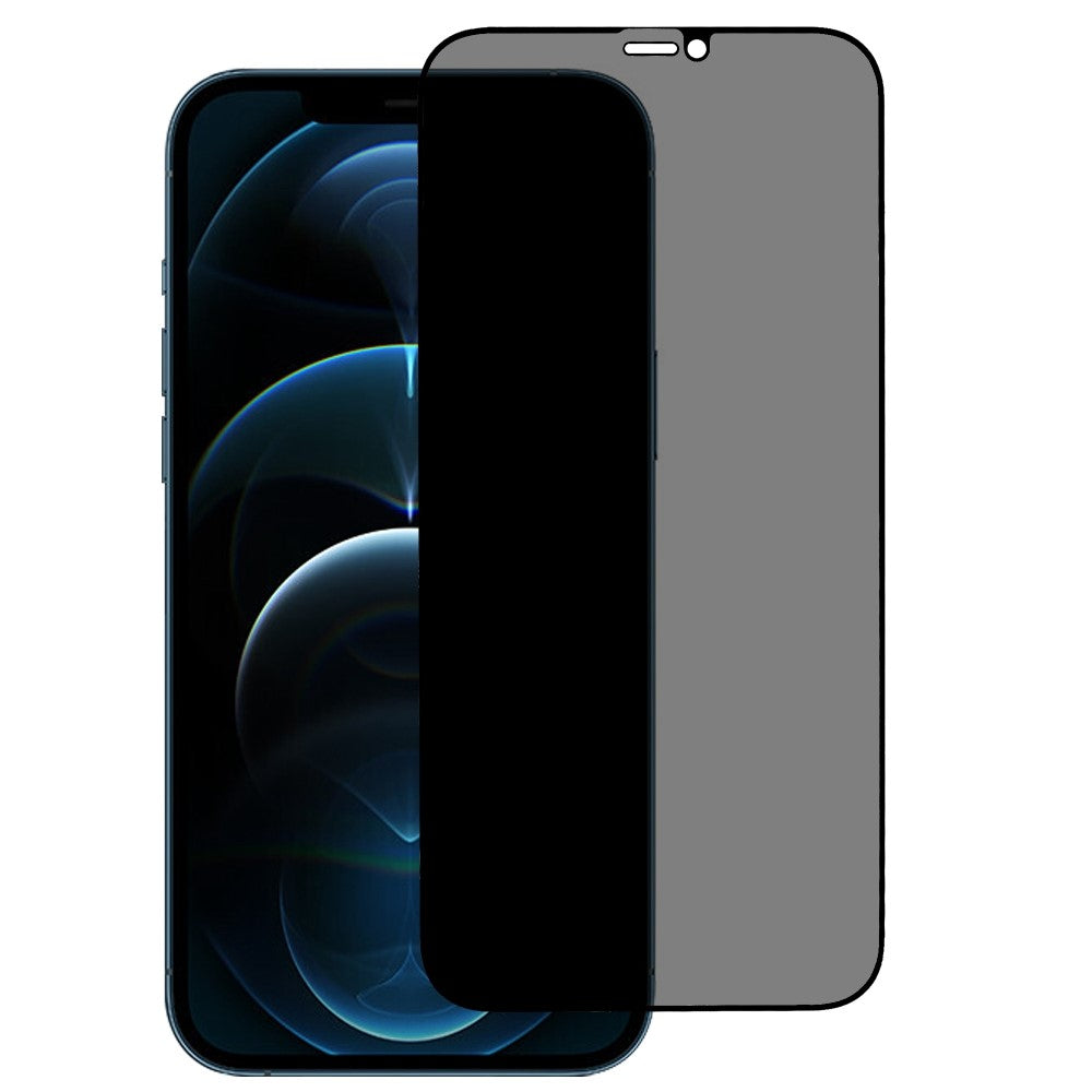 Fuldlim Anti-spion Skærmbeskytter til iPhone 12 Pro Max 6,7 tommer, Højt Aluminium-silicium Glas Silketryk Fuld Dækkende Film