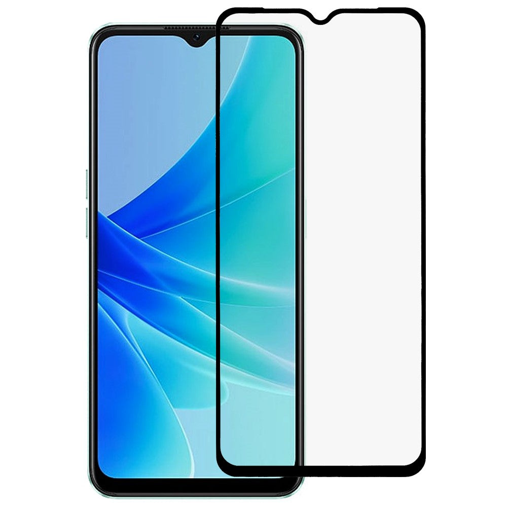 9D härdat glasfilm för Oppo A57 4G / A57s 4G, känslig pekskärm, heltäckande silkestryck, sidolim, oljebeständigt skärmskydd
