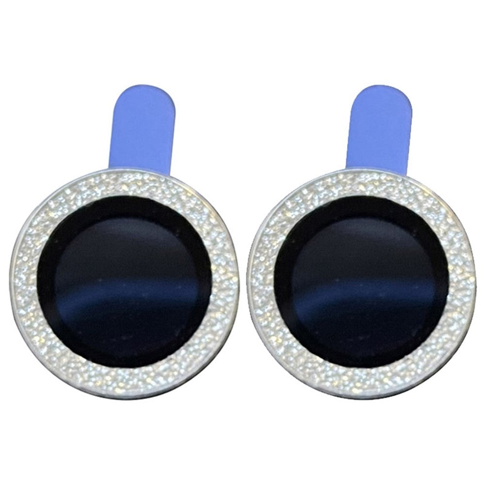 For iPhone 13 6.1 inch / 13 mini  2Pcs / Set Glitter Ring Design Anti-scratch Tempered Glass Camera Lens Protector Guard Film