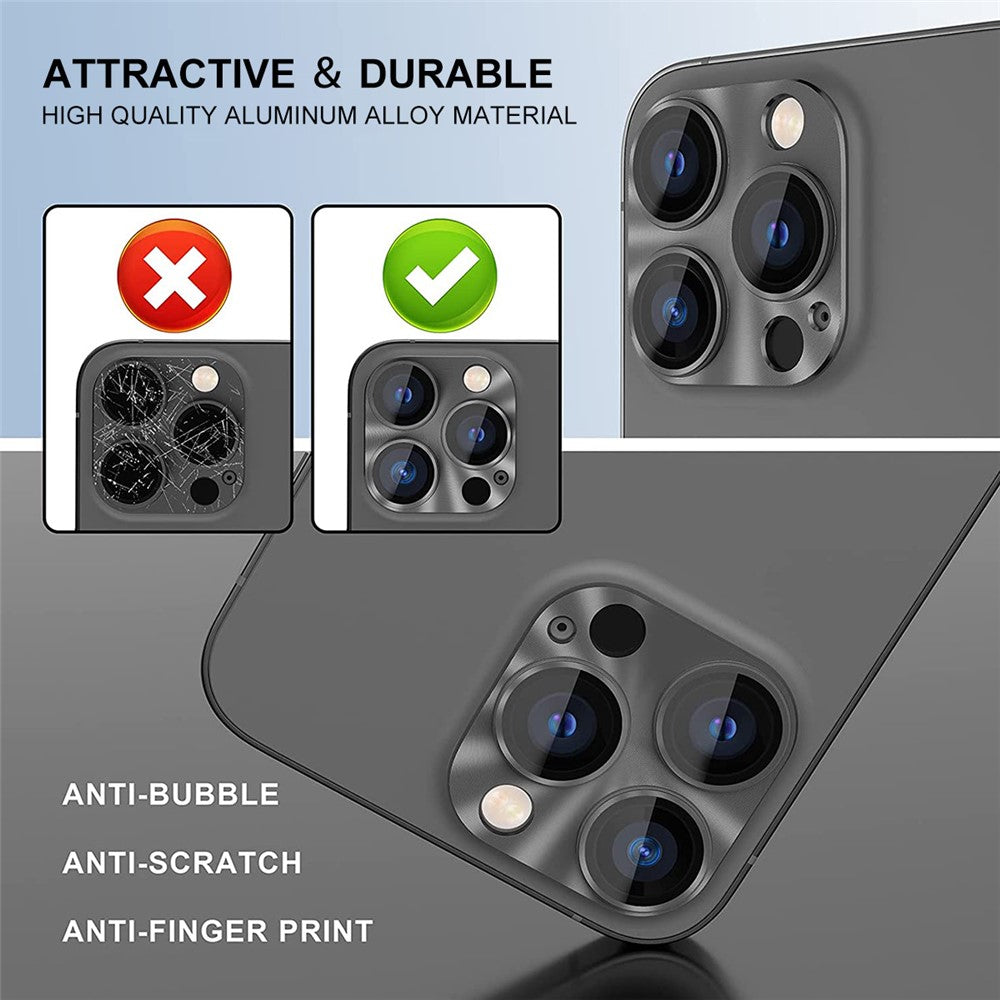 HAT PRINCE ENKAY For iPhone 14 Pro 6.1 inch / 14 Pro Max 6.7 inch Camera Lens Protector Aluminum Alloy + Tempered Glass Full Cover HD Clear Anti-scratch One-Piece Lens Film
