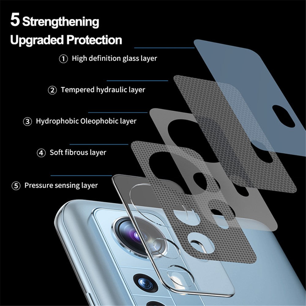 ENKAY HAT PRINCE 2 st/set för Xiaomi 12 Pro 5G / 12S Pro 5G / 12 Pro (Dimensity) 5G kameralinsskydd heltäckande heltäckande lim 0,2 mm 9H hög aluminium-kiselglasfilm