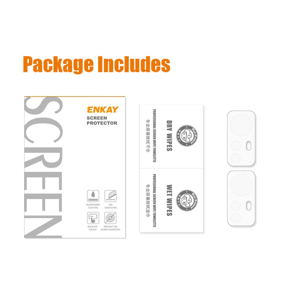 ENKAY HAT PRINCE 2 st/set för Xiaomi 12 Pro 5G / 12S Pro 5G / 12 Pro (Dimensity) 5G kameralinsskydd heltäckande heltäckande lim 0,2 mm 9H hög aluminium-kiselglasfilm
