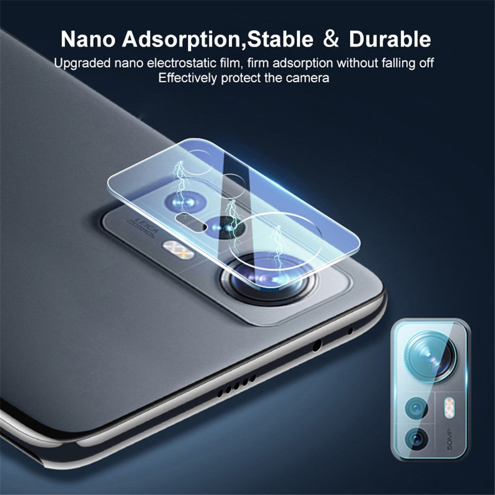 ENKAY HAT PRINCE För Xiaomi 12 Pro 5G / 12 Pro (Dimensity) 5G / 12S Pro 5G Högkvalitativt aluminium-kiselglaskameralinsskydd 0,2 mm 9H Heltäckande Film